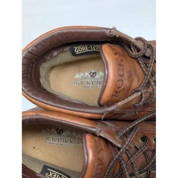 Rocky 3358 Gore-Tex Boots Mens 10 M Brown Leather Hiking Chukka‎ Ankle Vibram